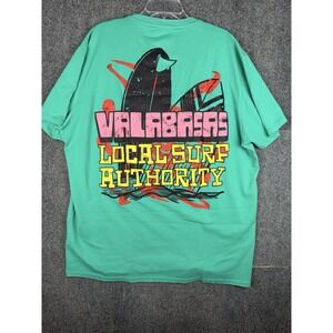 Valabasas Vintage Local Surf Authority Teal Green T-Shirt Men's 2XL EUC